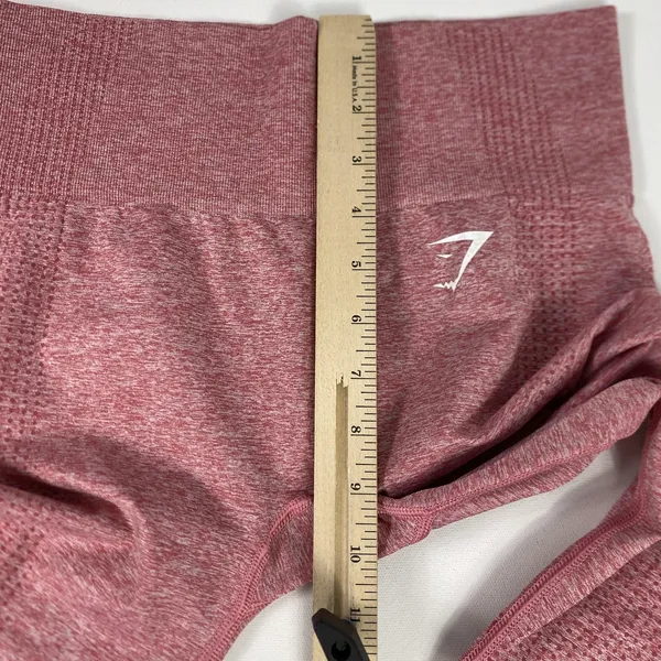 Gymshark Leggings Womens Pink Seamless High Waist‎ Textured Yoga Gym Pants - Image 4