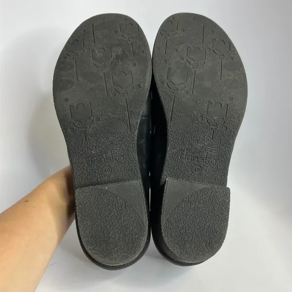 Dansko Danika burnished black‎ leather loafers stacked heel women's size 40/9.5 - Image 7