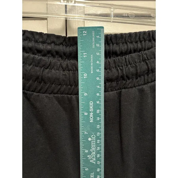 Army Military Jogger Sweatpants Blk/Camo Elastic Tie Waist‎ Sz M Pockets Logo - Image 3