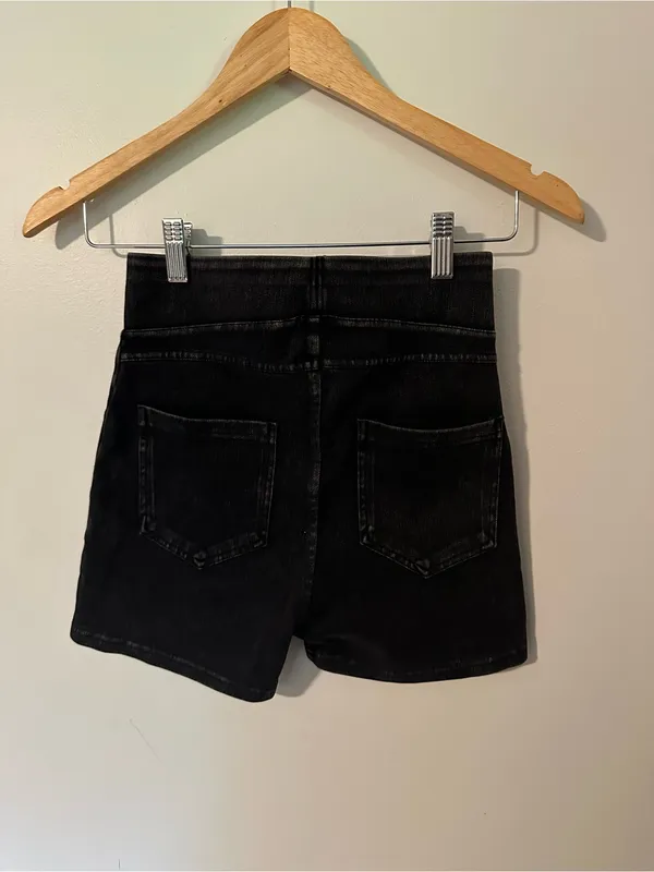 NWOT Halara high waisted denim shorts black - Image 5