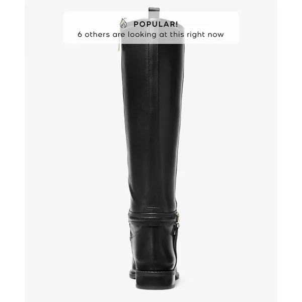 Michael Michael Kors Mindy Flat Leather Boot Black Womens 8 M - Image 5
