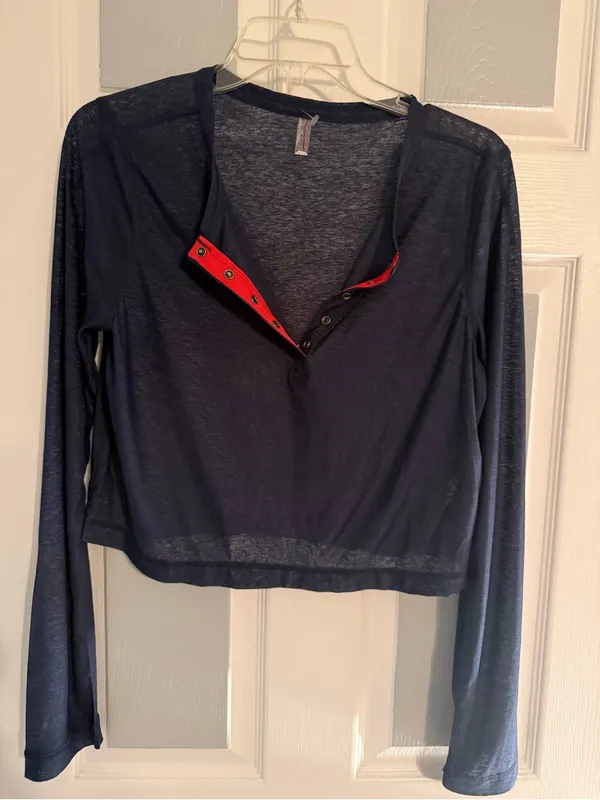 Free People Sheer Pop Henley - Image 4