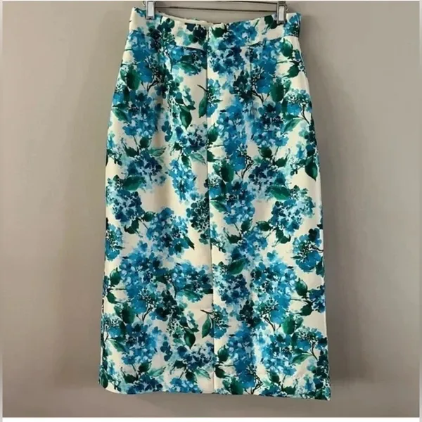 Tuckernuck Kennedy Midi Skirt M Hydrangea Floral Water’s Edge NWT - Image 4