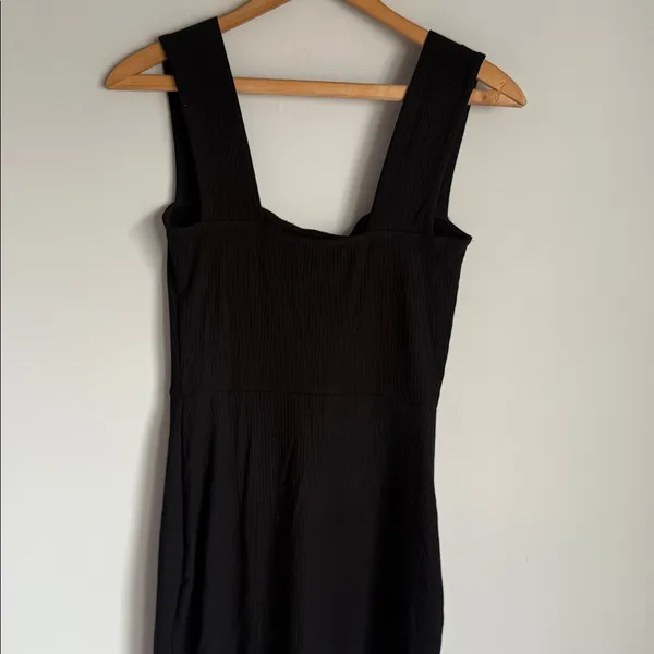 REFORMATION Black Cassi Ribbed Knit Dress Small - Image 7