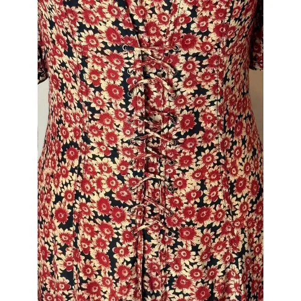 Free People Melanie Dress Women XS Red Floral Mini‎ Boho Cottagecore Festival - Image 12