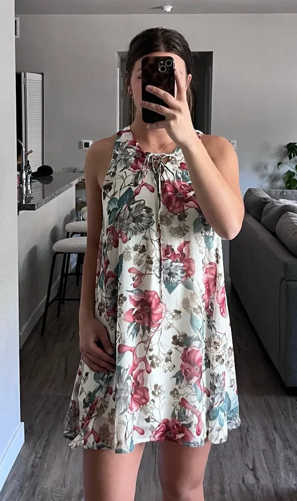 Peppermint Floral Mini Dress - Image 2