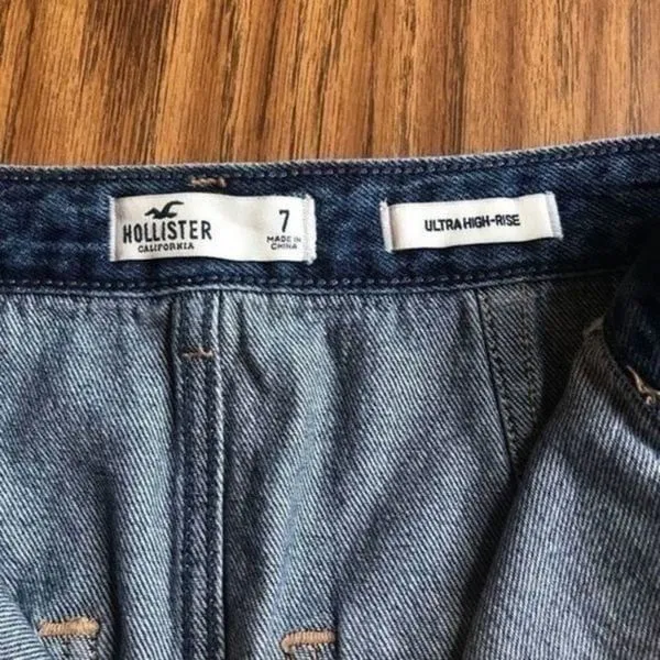 Hollister Ultra High Rise Denim Junior Size Jean Skirt - Image 5