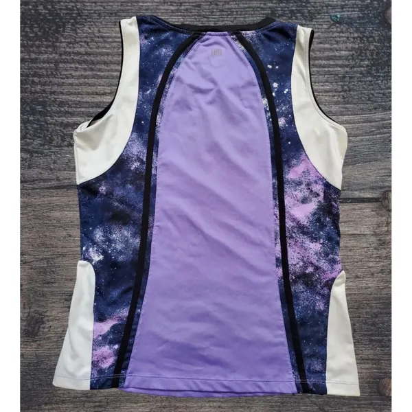 Tail Shirt Women Small Activewear Golf Top Sleeveless Black Purple Space Sky - Image 4