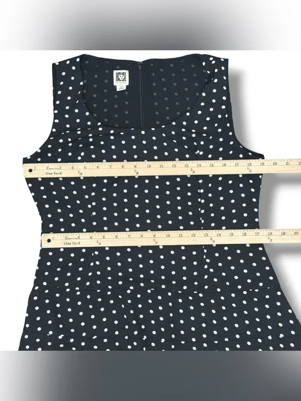 Anne Klein Polka Dot Lace Inset Sleeveless Maxi Dress Black White 12 Chiffon - Image 13