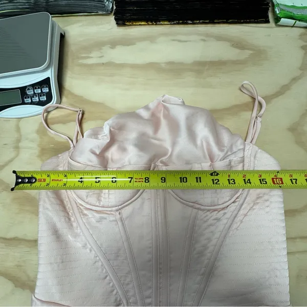 House of CB Charmaine Corset Blush‎ Pink Maxi Sleeveless Dress Large Back Slit - Image 13