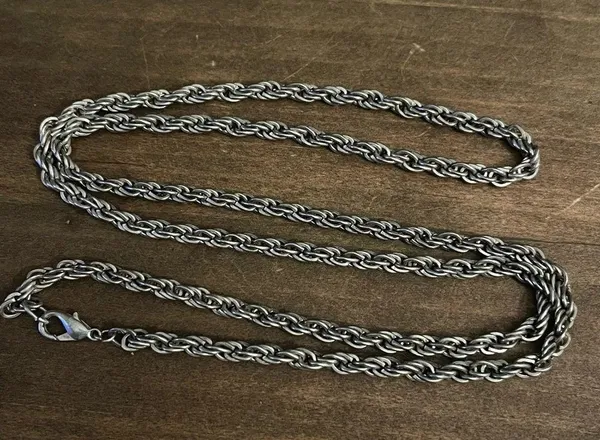 Vintage silver rope chain necklace - Image 2