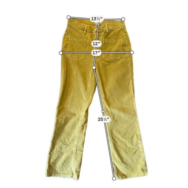 J.Crew Billie crop Demi boot mustard corduroy pant size 28 - Image 3