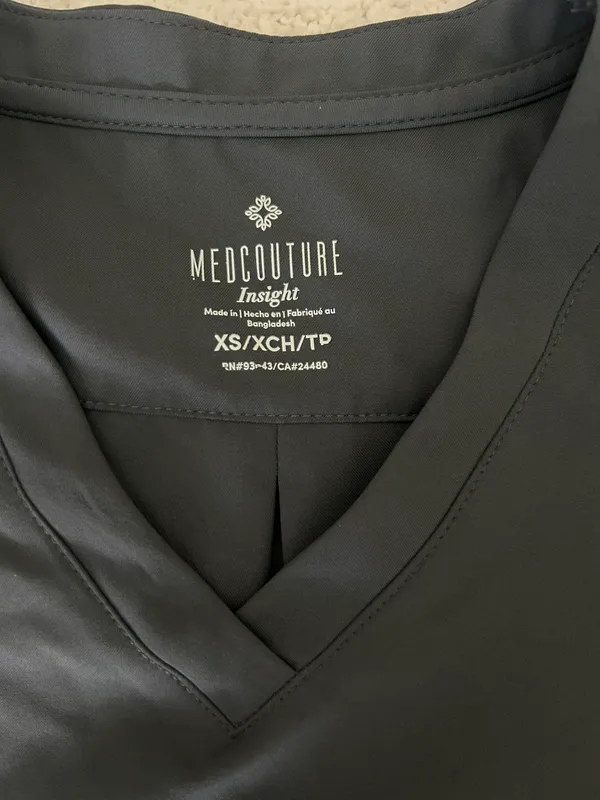 MedCouture Charcoal Scrub Top - Image 2
