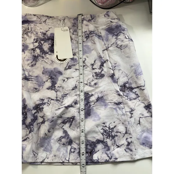 N'vo Layla‎ Skort Lavender Marble Print LivCool UPF 50 Golf Tennis Skirt Med NWT - Image 12