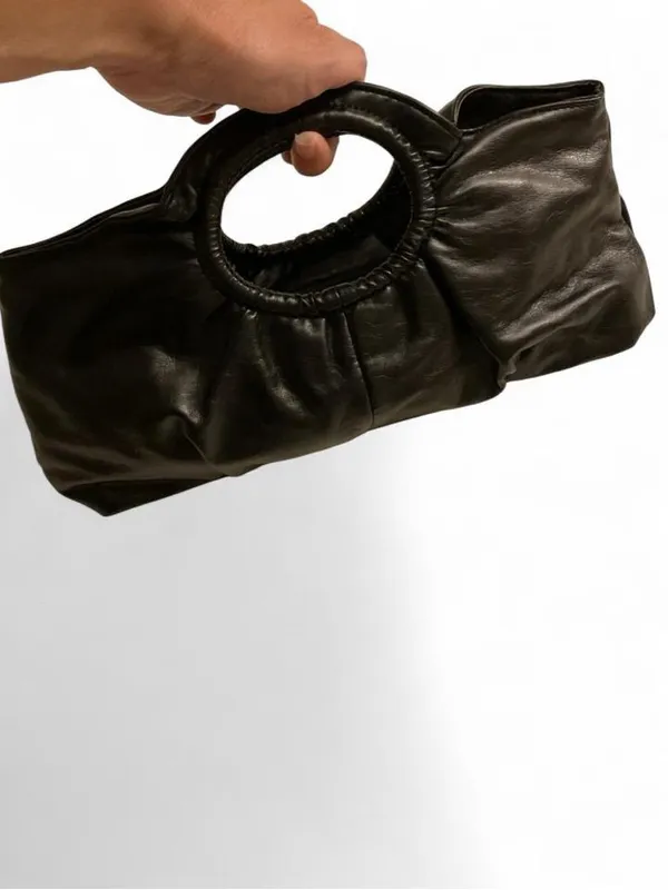 NWOT Giannini Black Ruched Handbag - Image 6