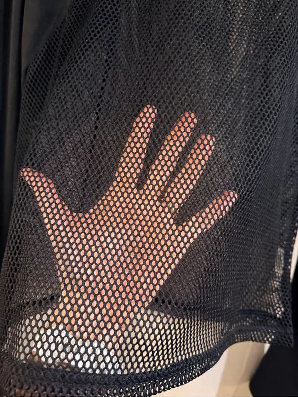 Incerun NWT Black Mesh Panel Long - Image 2