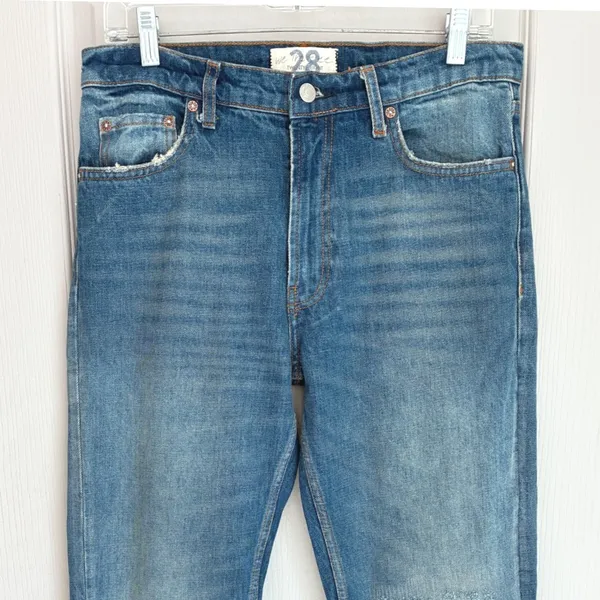Free People Vixen Cigarette Jeans 28 Vintage Indigo Distressed High‎ Rise - Image 2