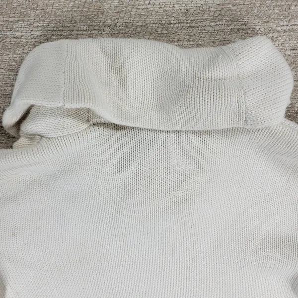Ralph Lauren Sport Shawl Collar Sweater Womens Small White Preppy Blue Pony - Image 14