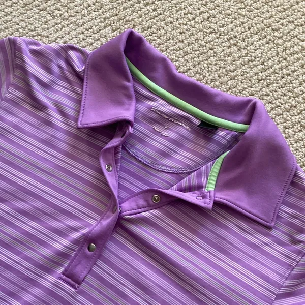 Tommy Armour Dri-Logic Golf Polo Shirt Top Women’s Size Small Striped Purple - Image 3