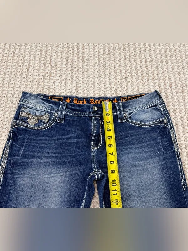 Rock Revival Betty cropped denim capri jeans size 32 - Image 7