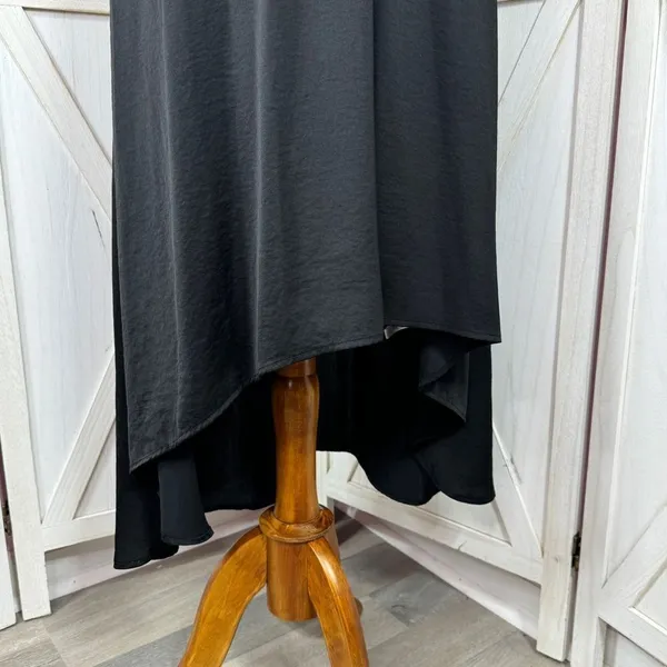 Apt. 9 High Low Halter Tie Neck Midi Maxi Dress Black Small Sleeveless Tencel‎ - Image 7