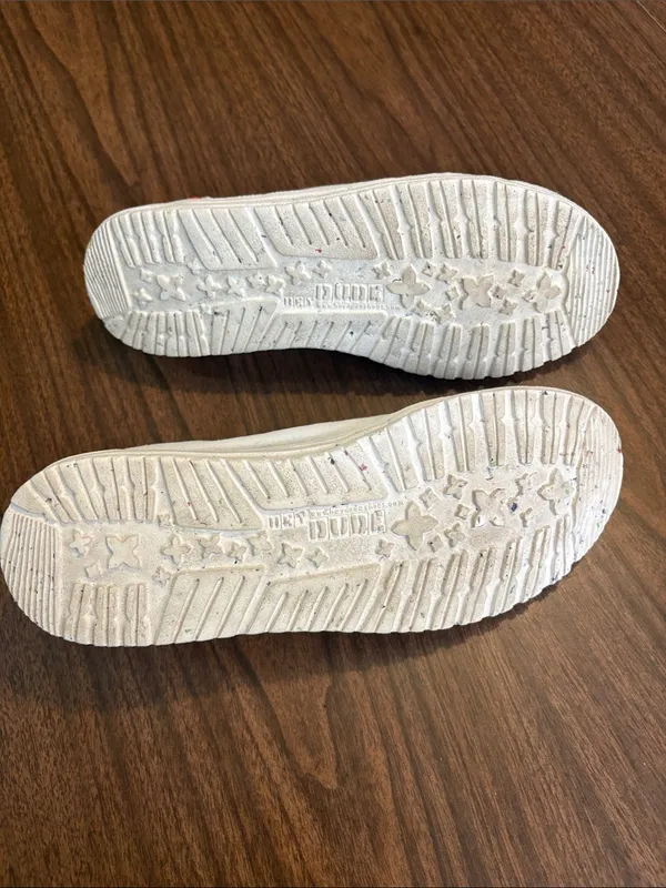 Hey Dude Size 8 Wendy Natural Salt White Canvas Slip On Boat Shoes Beaded Laces - Image 6