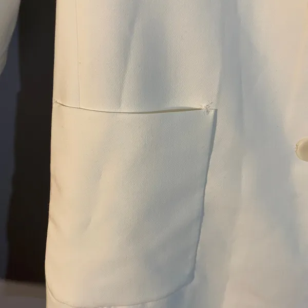 Zara White Oversized Blazer Two Button Notched Collar Jacket Women Sz XS - Image 3