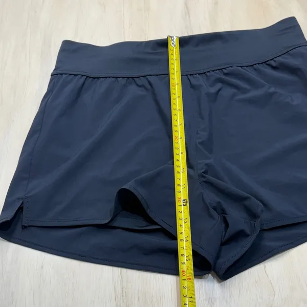 GOAT USA Womens Woven Athletic Gym Running‎ Shorts LARGE Black Lined Zip Pocket - Image 10