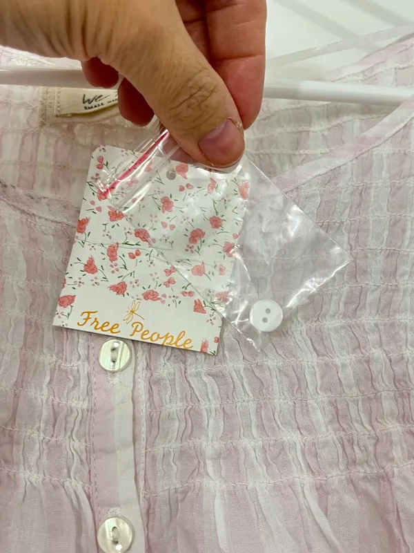 Free People Size Medium Pink Orange Ombre Smocked Dip Dye Tank Top NWT - Image 4