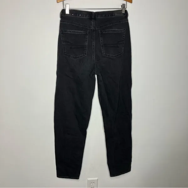 American Eagle Outfitters relaxed mom jeans‎ black distressed 6 X-long trendy - Image 4