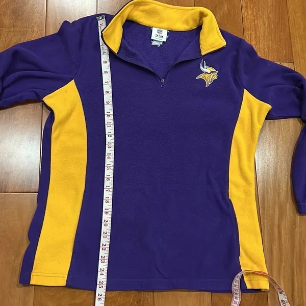 NFL Minnesota Vikings NFL Team Apparel Womens Pullover Sweatshirt‎ 1/4 Zip M - Image 6