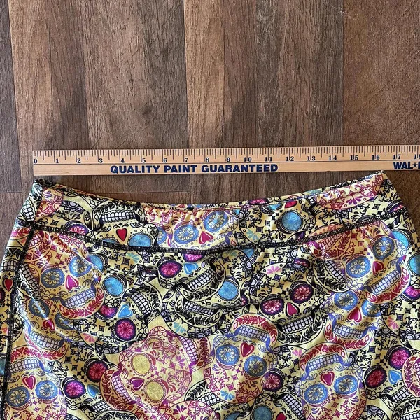 Kimmery Sugar Skull Multicolor Skirt/Short Athletic Skort Cellphone Pocket XL - Image 8