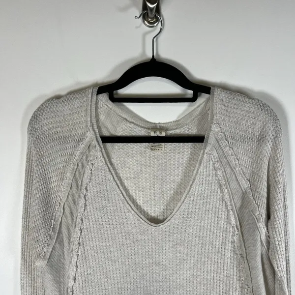 Free‎ People Tops Womens XS Oversized Laguna Thermal Ivory Thermal Top Boho - Image 2