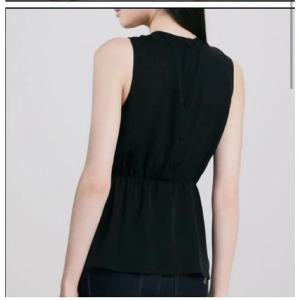 Theory Jethria black silk sleeveless top - Image 2