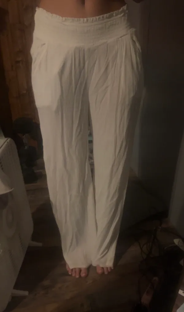 Aerie Wide-Leg Linen Pants Beach - Image 6