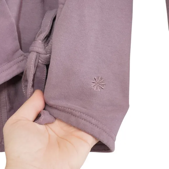 Athleta XS Purple Mindset‎ Wrap Sweatshirt Fleece Side Tie Pilates Balletcore - Image 6