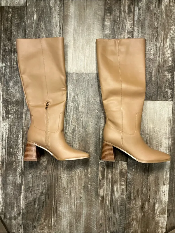Billini Tan Over-the-Knee Block Heel Boots Size 7 - Image 7
