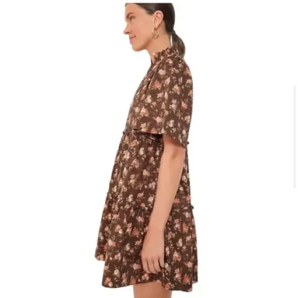 Tuckernuck Crawford Dress XXL NWT Rosewood Chintz Floral Tiered Mini Ruffle - Image 3