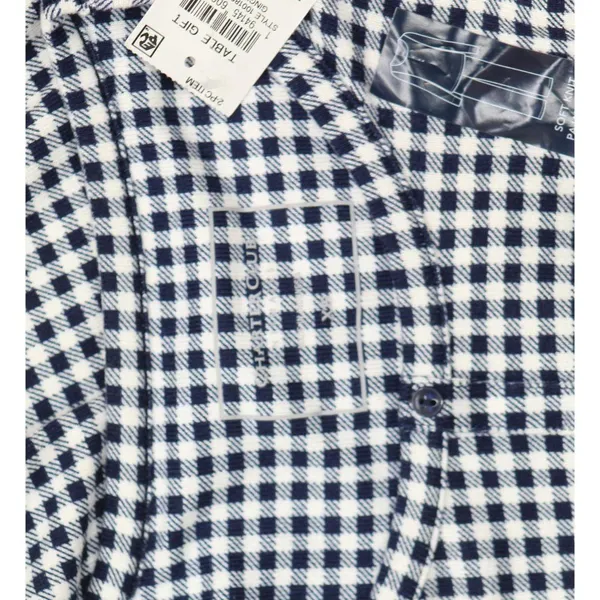 NEW Charter Club Printed Long Sleeve Pajama Sleep Top Gingham Check Blue XS - Image 5