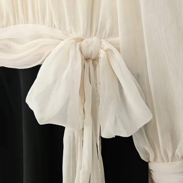 $495‎ Cinq à Sept Holiday Elena White Black Sheer Blouson Mini Dress Sz 2 NEW - Image 9