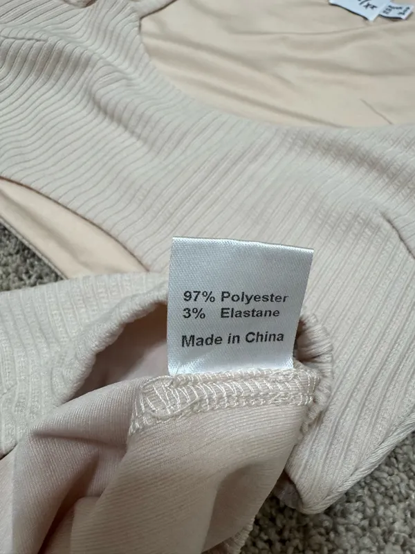Princess Polly Cream Ribbed High-Waist Leggings & Crop Top Set Size 2 - Image 7