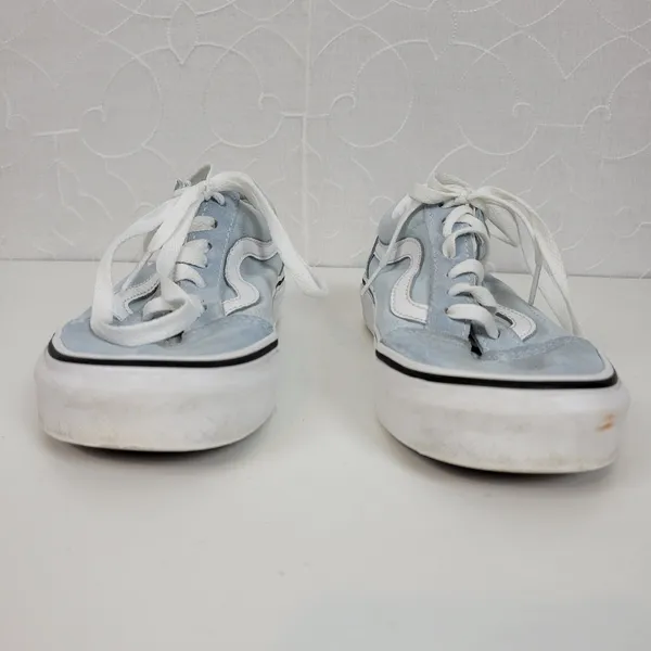 Vans Women's Old Skool Sneakers 6 Light Blue Suede Canvas Skate Lace Up Shoes - Image 8