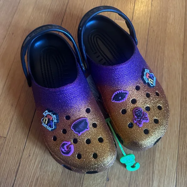 Disney Parks Hocus Pocus Limited Halloween Crocs Glitter Unisex Clogs W9/M7, NWT - Image 5
