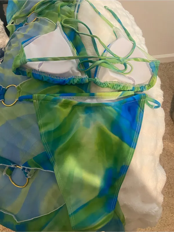 Bikini 3 Piece Set Size XS, Bikini & Coverup A-B Cup Padded cups..Excel. cond. - Image 4