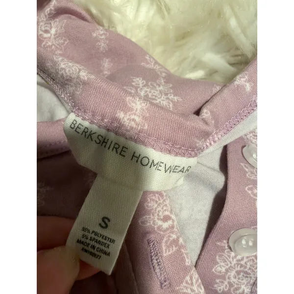 Berkshire Homewear Women's Size Small Silky Smooth Henley Pajama Set Lilac Rose - Image 10