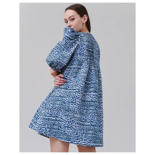 Hunter Bell Jenkins Puff Sleeve Statement Dress‎ M Resort Day Dress Oversize - Image 9