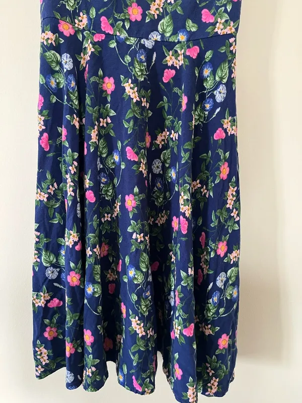 Old Navy Floral Mini Sundress Cottagecore Small Blue Pink Feminine Summer Casual - Image 3