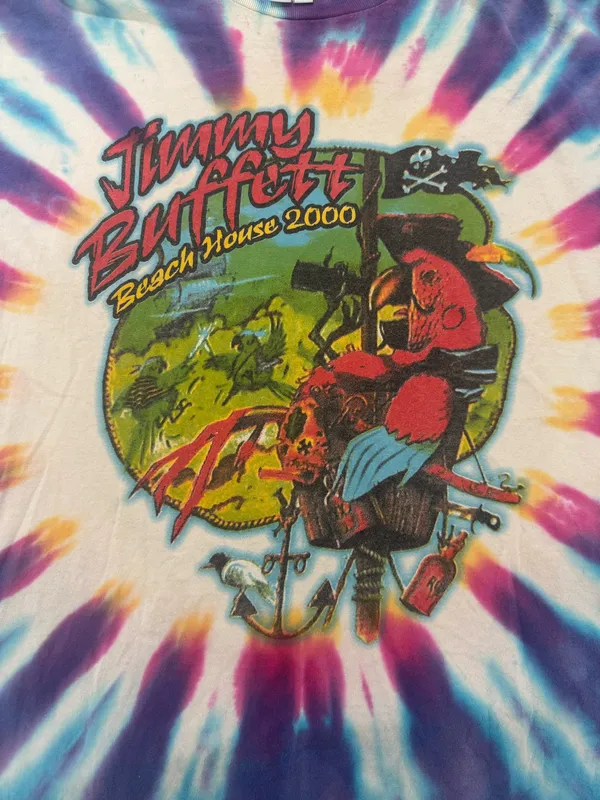 Delta 🌈 Vintage 2000 Jimmy Buffett Beach House Tour Tie Dye Tee 🌈 - Image 2