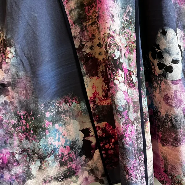 The Odell’s Floral Sleeveless 100 % Silk Dress Blue and Purple Medium - Image 8