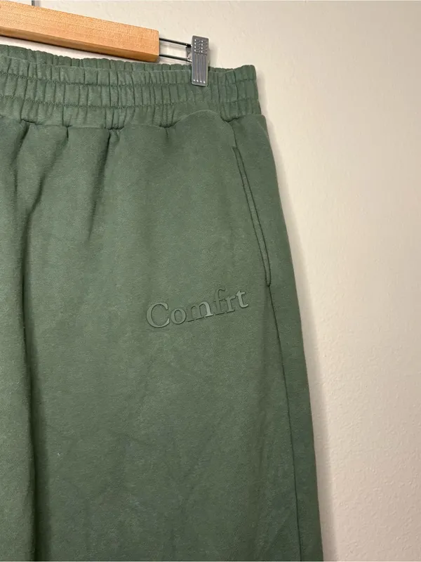 Comfrt comfort Dark Green Fleece Joggers plus size unisex Xl - Image 4